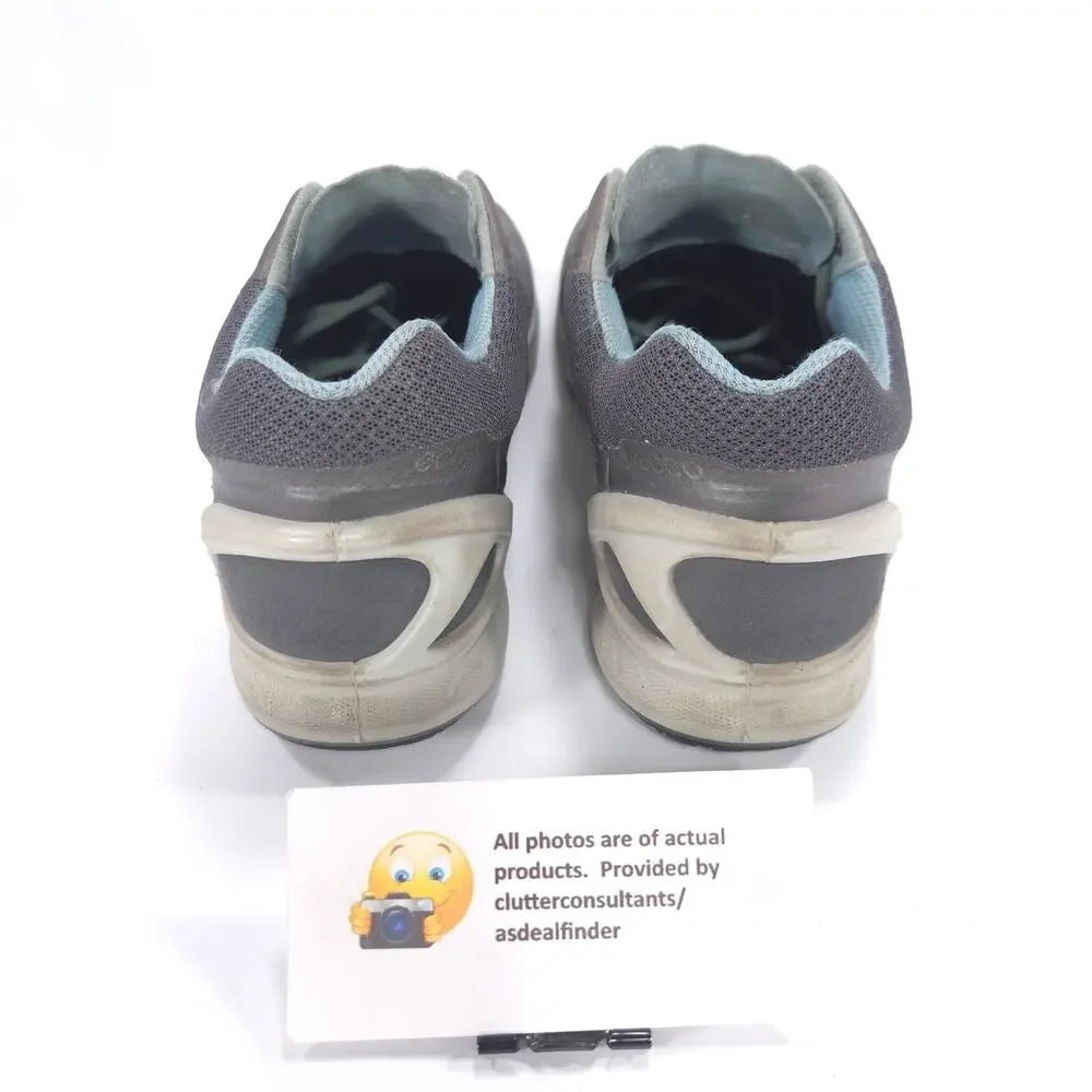 Ecco Biom Athletic Lace Up Running Shoe Womens Size 8.5 39 Gray Blue White
